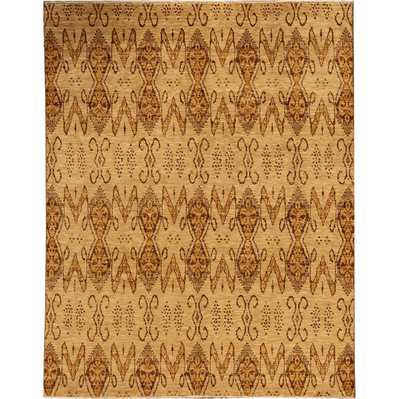 Hand Woven Wool Ikat Area Rug