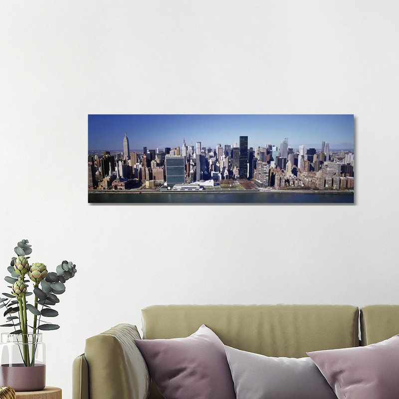 Buildings On The Waterfront, Manhattan, New York City, New York State, USA - Wrapped Canvas Panoramic Print