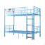 Lit superposé en métal pour adultes et enfants, convertible en 2 lits doubles séparés, cadre de lit superposé robuste avec garde-corps et échelle pleine grandeur, sans sommier, bleu