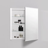 R3 Series Recessed or Surface Mount Frameless Medicine Cabinet with 3 Adjustable Shelves