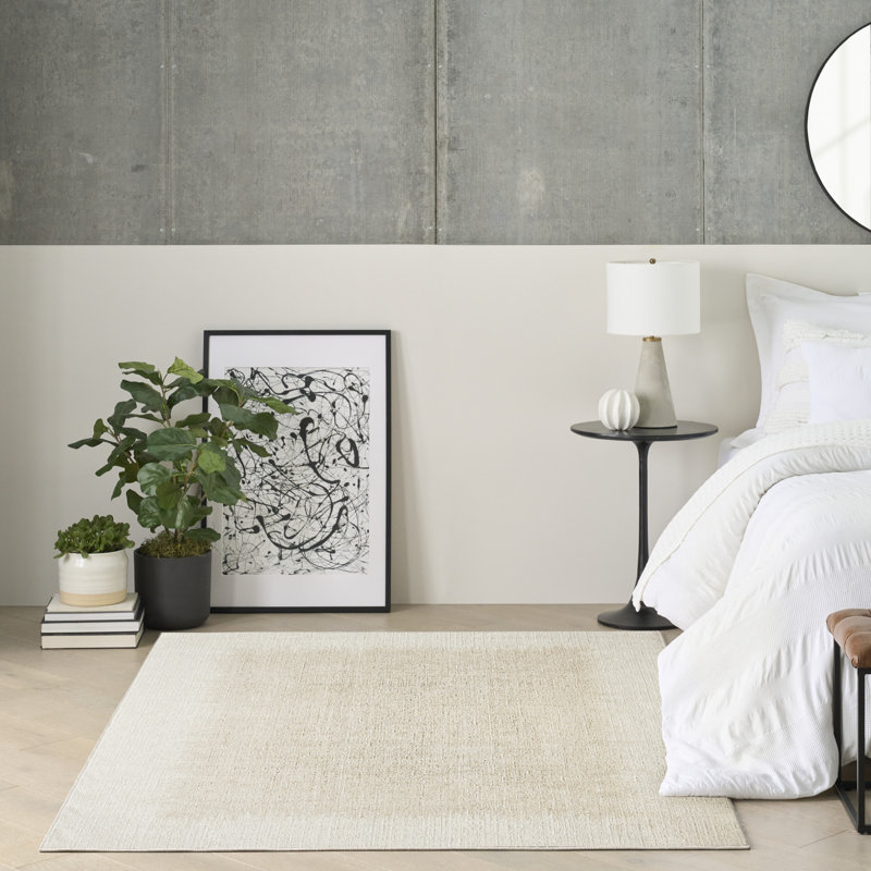 Tapis d'intérieur moderne ivoire DKNY Grand Street, Rectangle 3 pi 11 po x 5 pi 11 po
