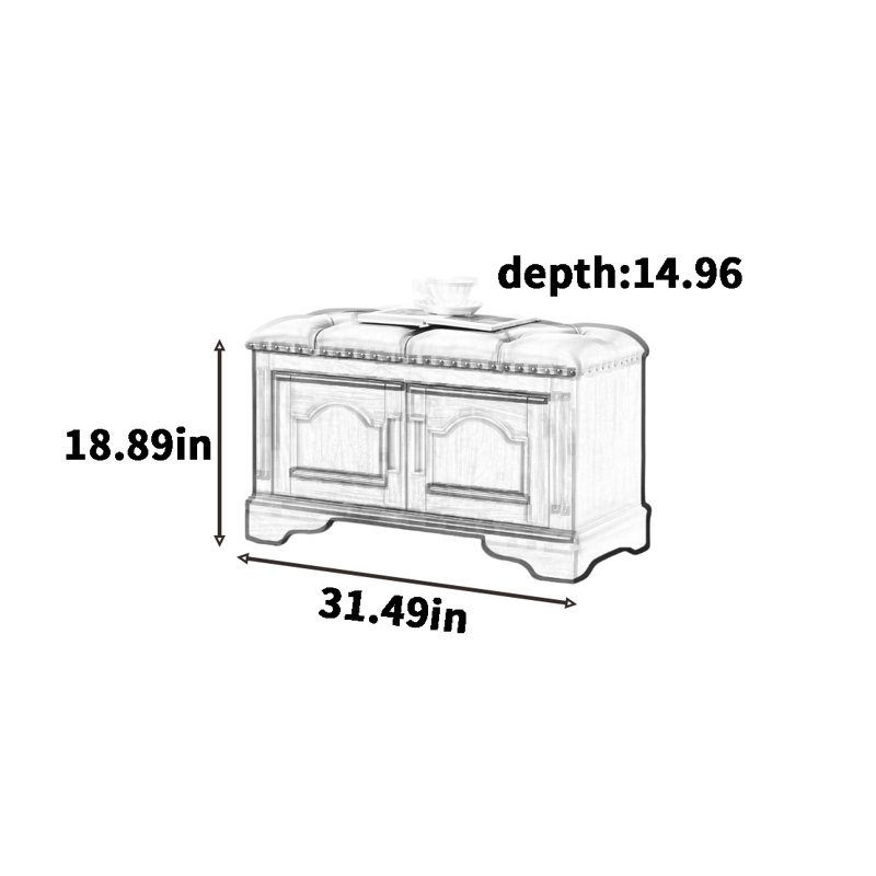 6 Pair Shoe Storage Bench, Black