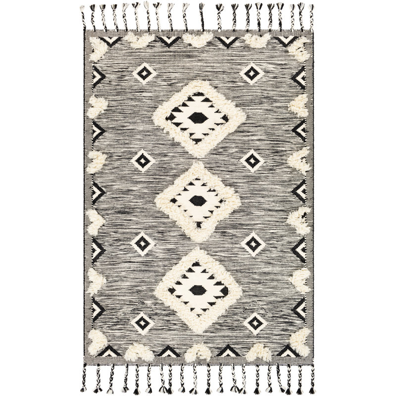Tapis en laine tissé à la main et à plat Jovia, Rectangle 3 pi x 5 pi