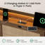Structure de lit avec 4 tiroirs de rangement, une armoire de rangement en rotin qui se rabat, une station de charge intégrée et des lumières DEL-428492023-428492022