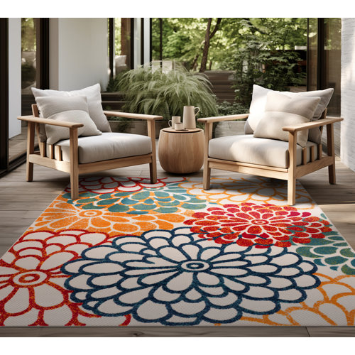 Winston Porter Shameekia Water Resistant Indoor Outdoor Rugs for Patios ...