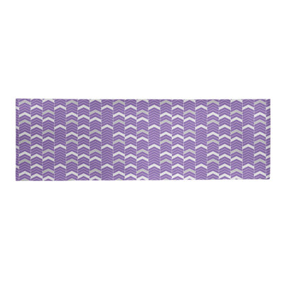 Tapis à chevrons mauve/blanc cassé