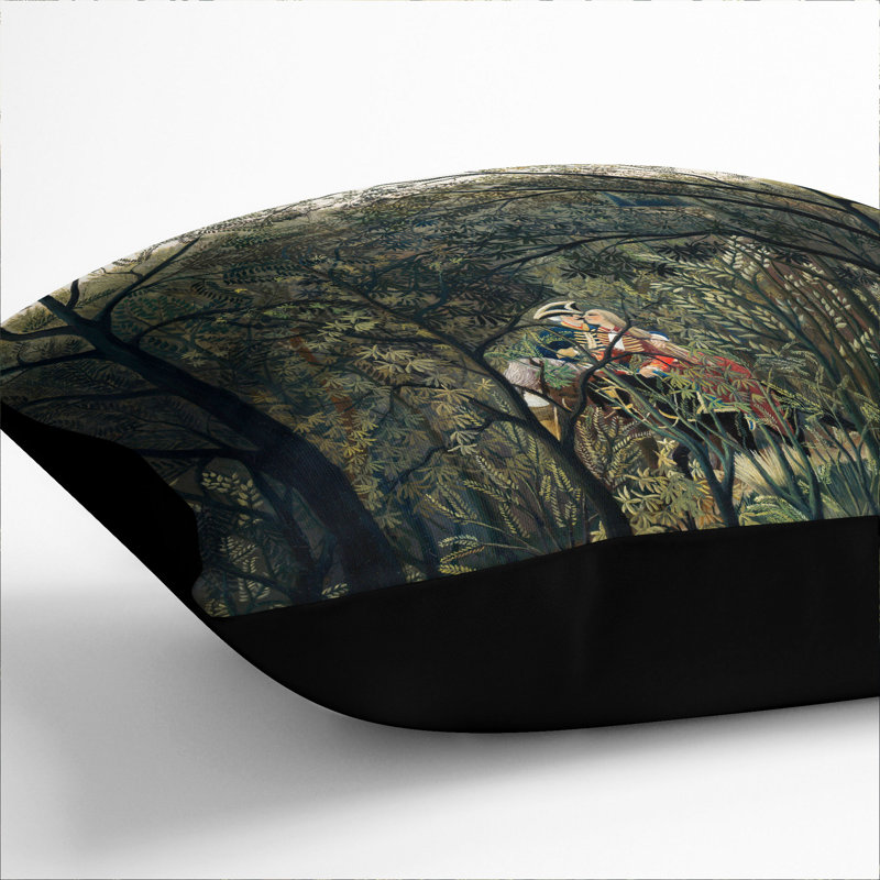 Rendezvous In The Forest Square Throw Cushion, Black, 40cm H x 40cm W x 15cm D