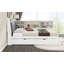 Cadre de lit moderne pour chambre à coucher, chambre d'amis, lit plateforme avec tête de lit, lit gigogne et tablettes-599118873