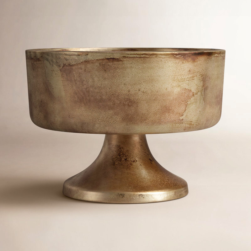 Vase de table en métal Abrams, H 4,25 po x l 6 po x P 6 po