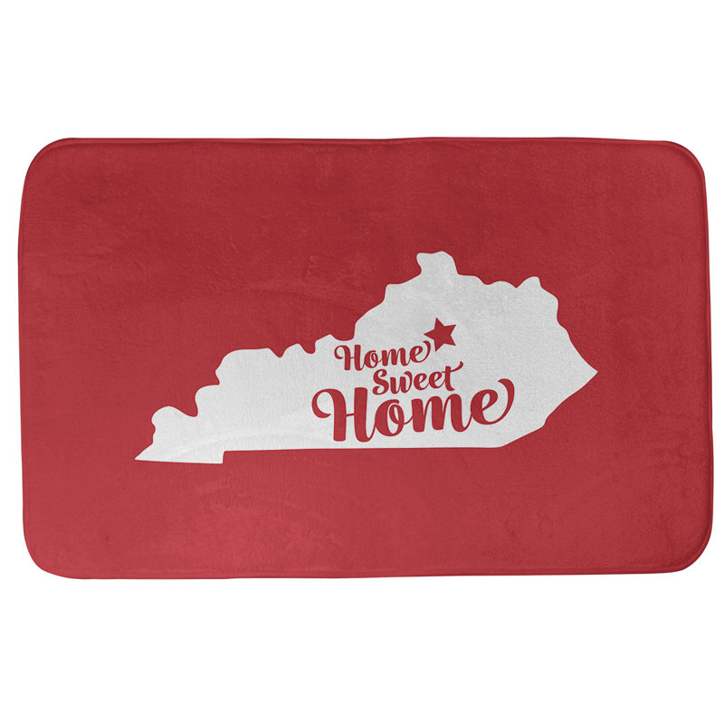 Tapis rectangulaire antidérapant pour salle de bain, L 17 po x L 21 po, Rose, Home Sweet Home Lexington