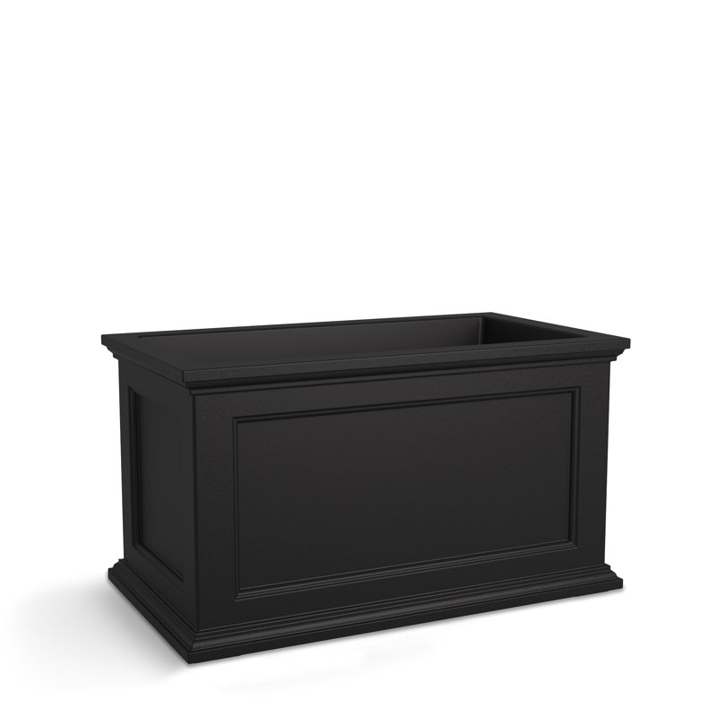 Anastasiya 20'' H x 36'' W Double-Walled Polyethylene Self-Watering Pot Planter, Black