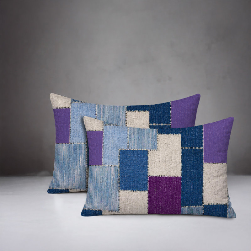 Oreiller réversible intérieur / extérieur Kazie, 25 x 18, Mauve