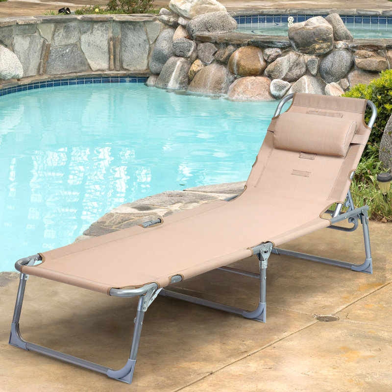 Patel Outdoor Metal Chaise Lounge