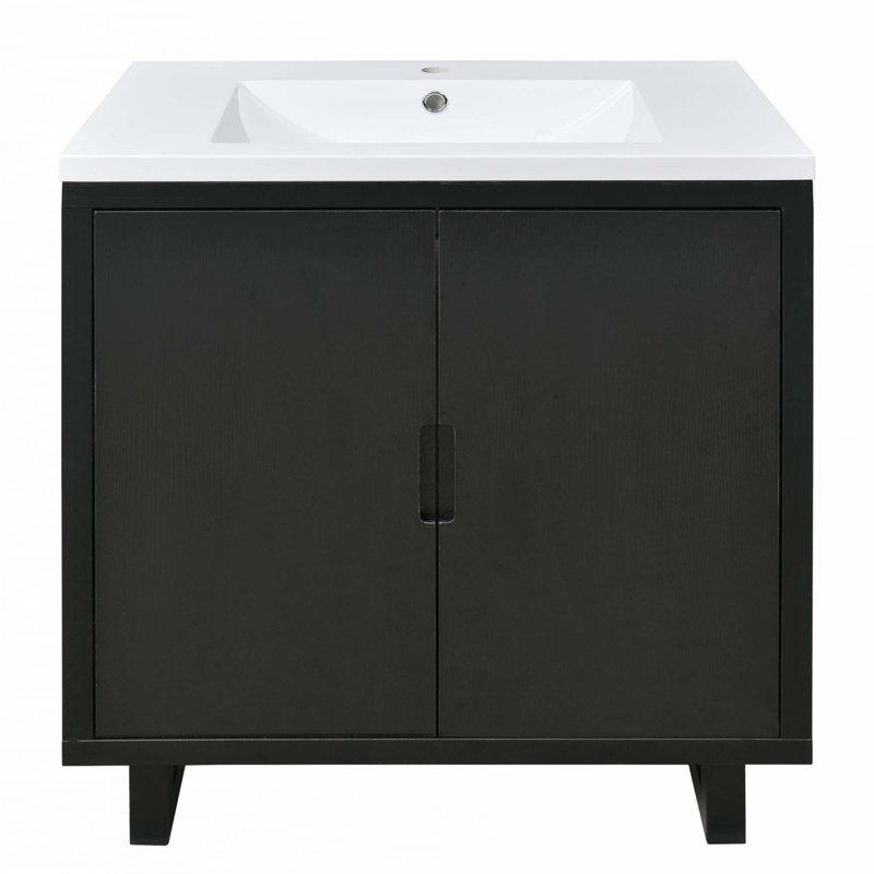 30" Bathroom Vanity Set With Sink, Black