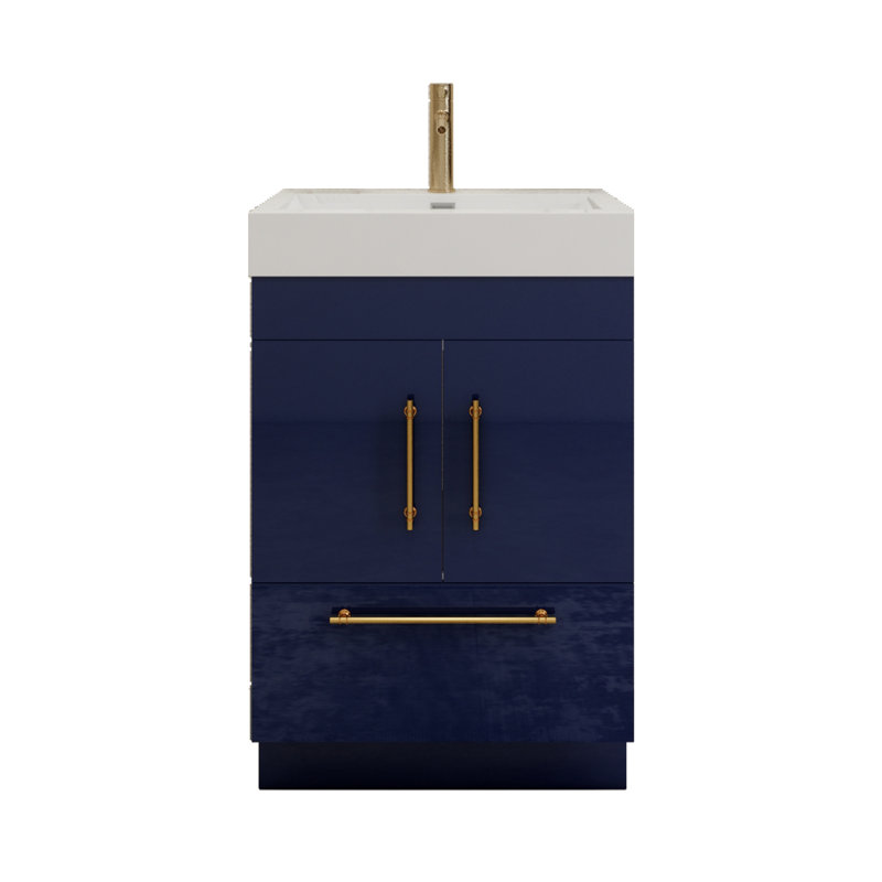 Ensemble de meuble-lavabo simple 24 po 24 po, Bleu nuit