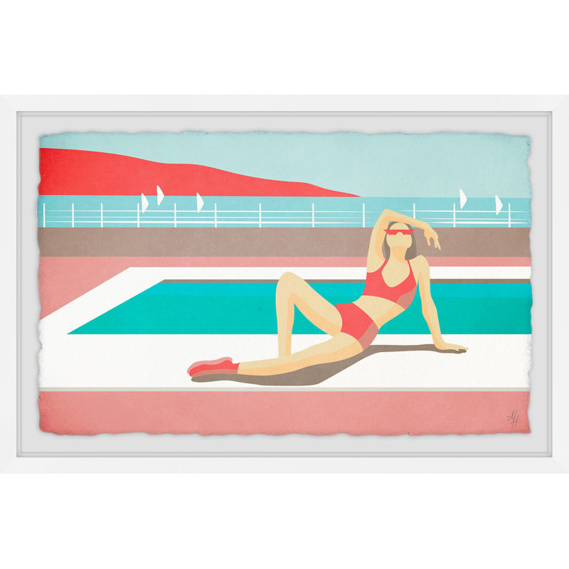 «By the Pool II», reproduction encadrée, H 30 po x l 45 po x P 1,5 po