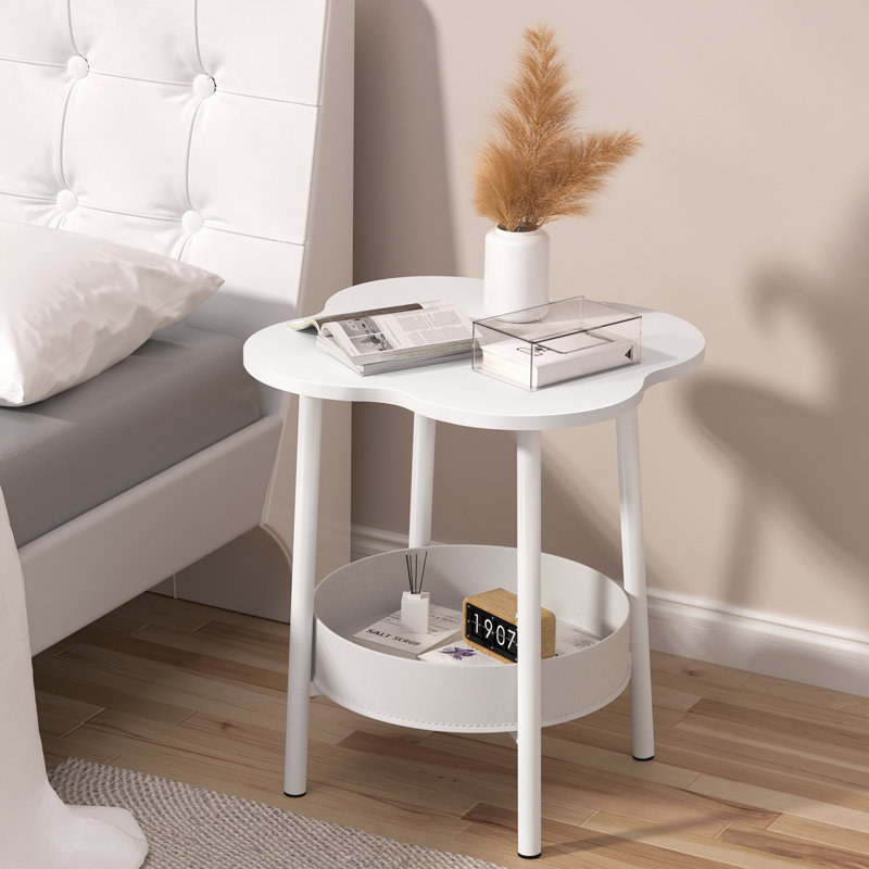 Small Coffee Table,Flower Shaped Desktop Tea Table,Minimalist Display Coffee Table with 2-Tier