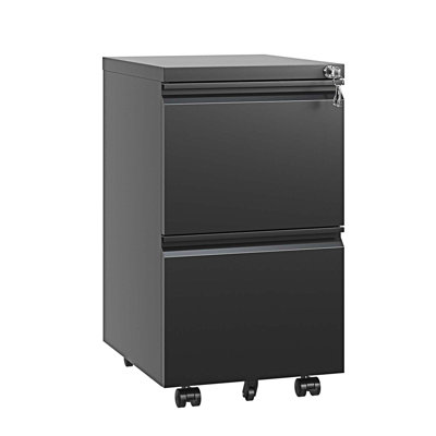 2 Drawer Metal Mobile File Cabinet, Rolling File Cabinet With Lock, Entryway Cabinet