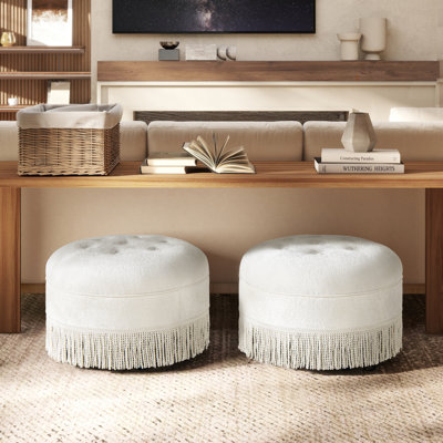Labus 24" Round Upholstered Accent Ottoman