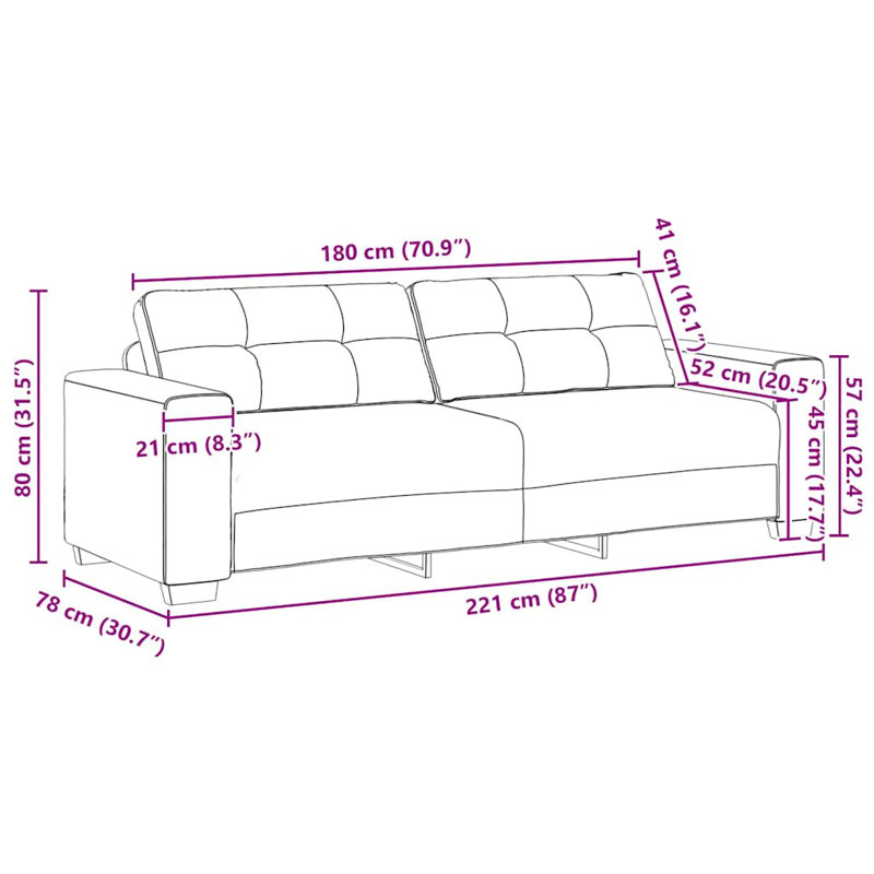 Canapé en tissu 70,9 po Vidaxl, Tissu gris, Neutre