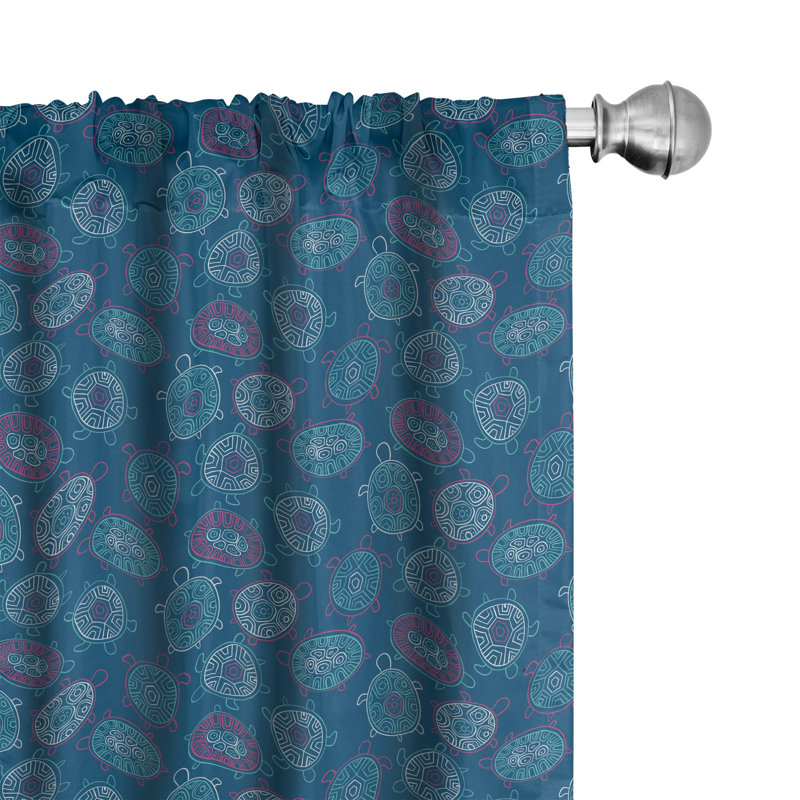 Turtle Semi-Sheer Rod Pocket Curtain Panels, 28" x 84"