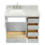 Meuble-lavabo sur pied simple 43 po avec plateau en marbre de Carrare Abshire-93359480