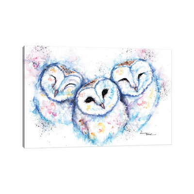 Sleepy Time Owls par Bebesarts - Toile tendue, estampe numérique sur toile tendue