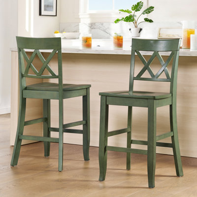 Tabouret de bar double à hauteur de comptoir en bois massif