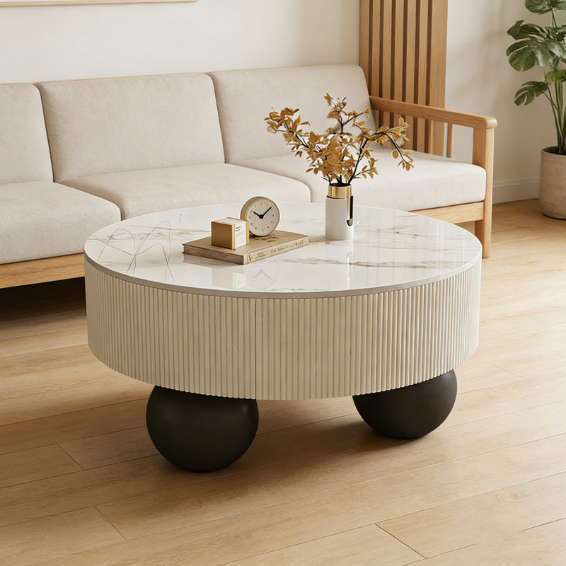 Allister, H 16,14 po x L 27,55 po x l 27,55 po, Blanc / Gris, Noir / blanc