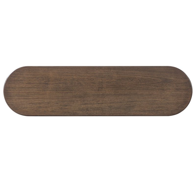 Console Faronne de style traditionnel en bois massif de 151 cm de long, avec pieds tournés, 2 tiroirs et une tablette inférieure, idéale pour l'entrée et le salon.