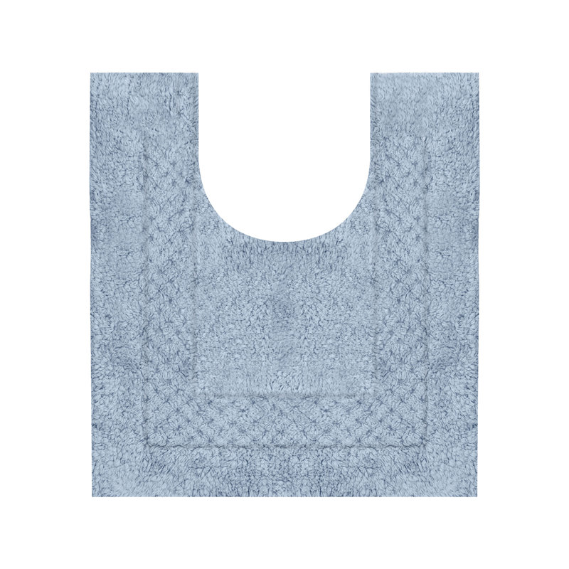 Classy Absorbent Cotton Soft Contour Rug, Blue