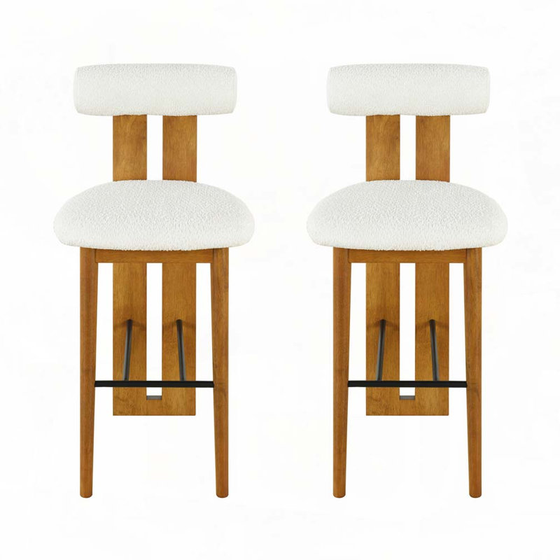 Wood Frame Barstool, White
