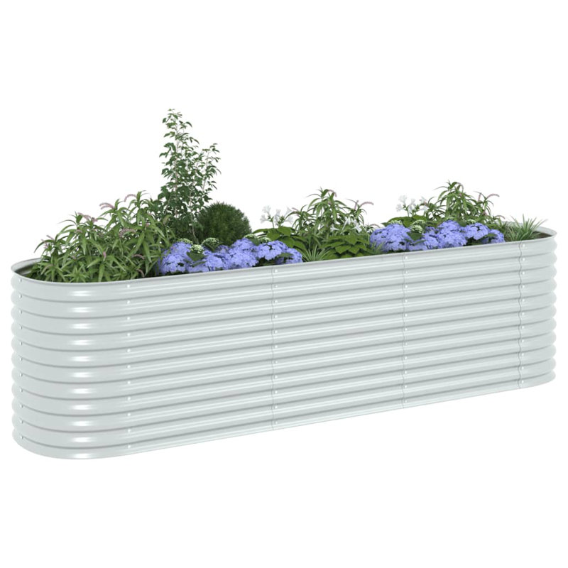 Harborough vidaXL Garden Raised Bed Galvanized Steel, Garden Planter for Flowers and Planters, Raised Flower Bed, Weather-resistant