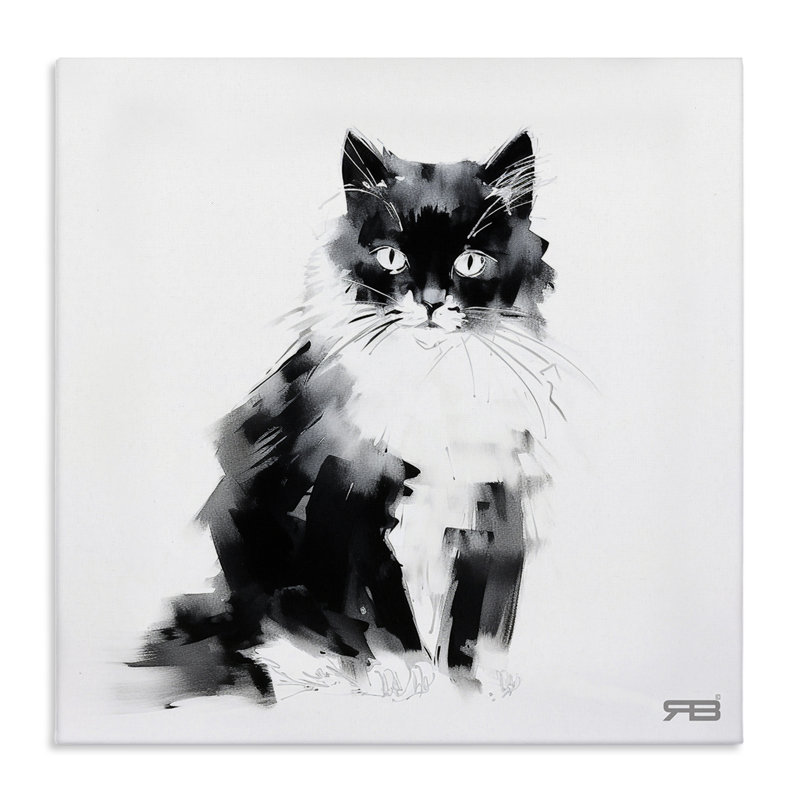 Art abstrait sur toile abstraite, noir et blanc, par Roozbeh Bahramali, H 24 po x l 24 po