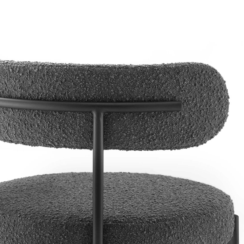 Modway Albie Stools - Set of 2, Black, Charcoal, Bar Stool (28.5" Seat Height)