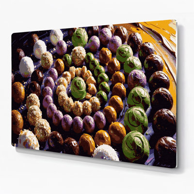 Desserts boules d'énergie en métal brun