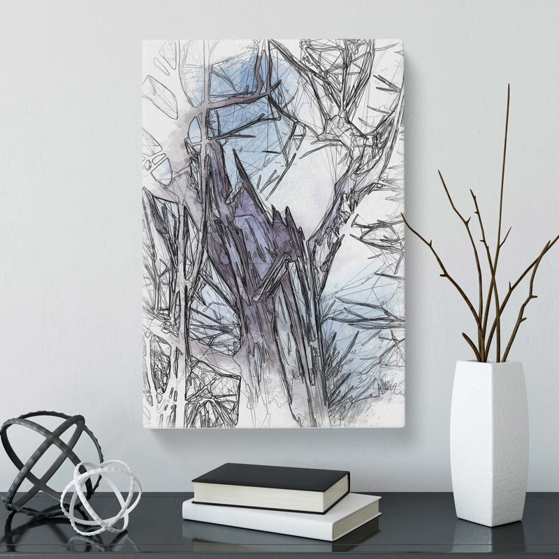 Tree At Wintertime In Abstract - Wrapped Canvas Print, 91cm H x 60cm W x 3cm D
