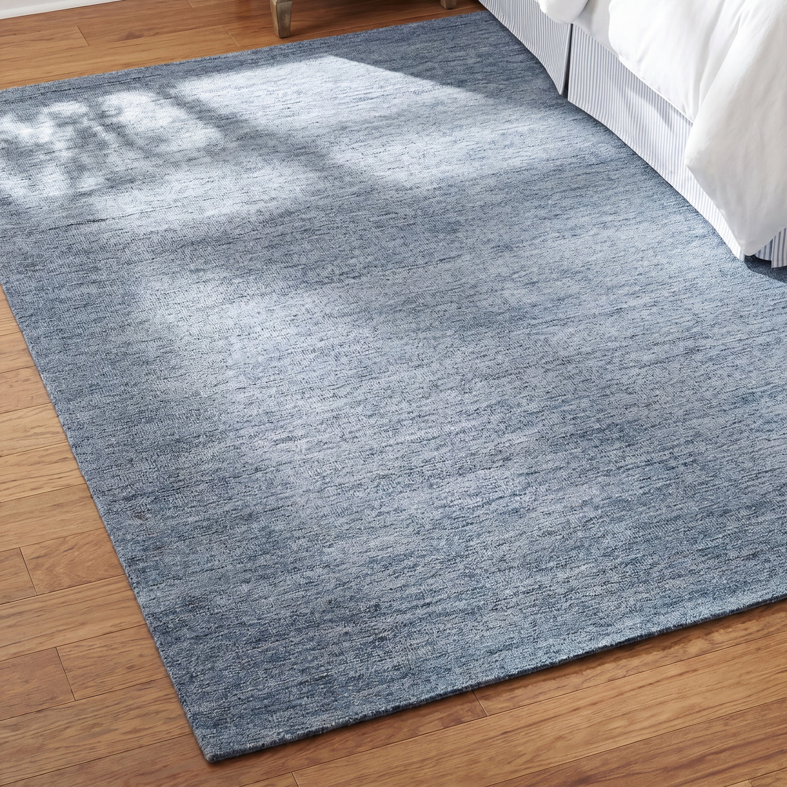 Zaley Blue Sand Hand-Tufted Wool Rug, Rectangle 9' x 12'
