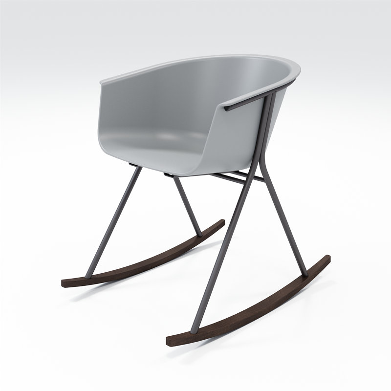 Chaise avec accoudoirs Tee, Gris froid / café noir / ombre