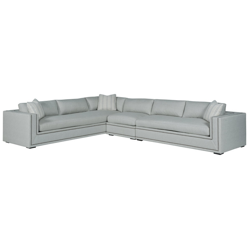 Canapé modulaire de coin modulaire, 3157 albâtre 100% polyester, 9953 Loden, Étain
