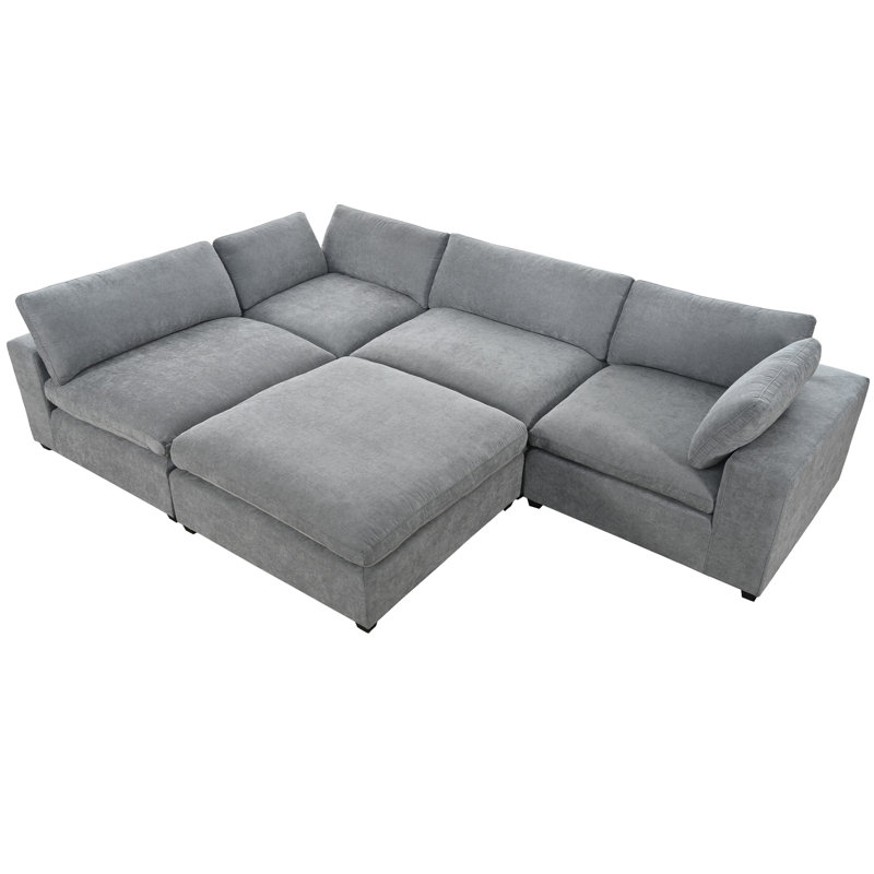 Canapé modulaire surdimensionné avec repose-pieds amovible U-Style