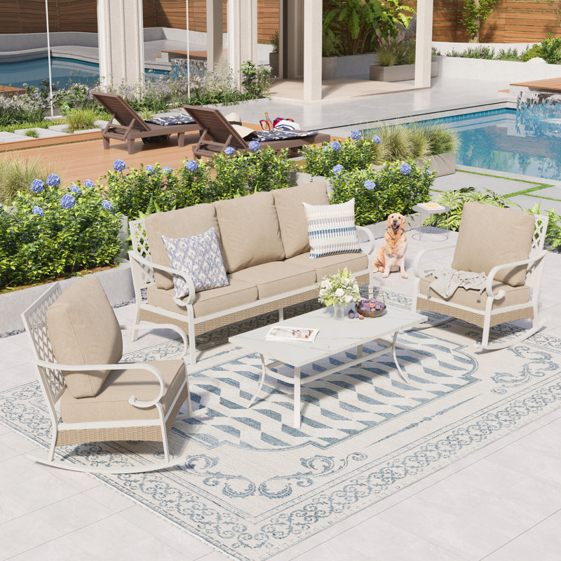 Tapasi 5 - Person Patio Conversation Set with Cushions, Beige