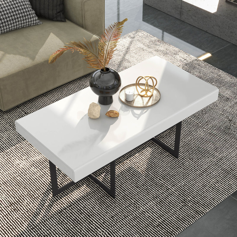 Table basse avec rangement Desales, Blanc