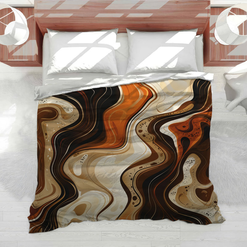 Marbled Abstract Cotton Blend Comforter, Twin Extra Long Comforter