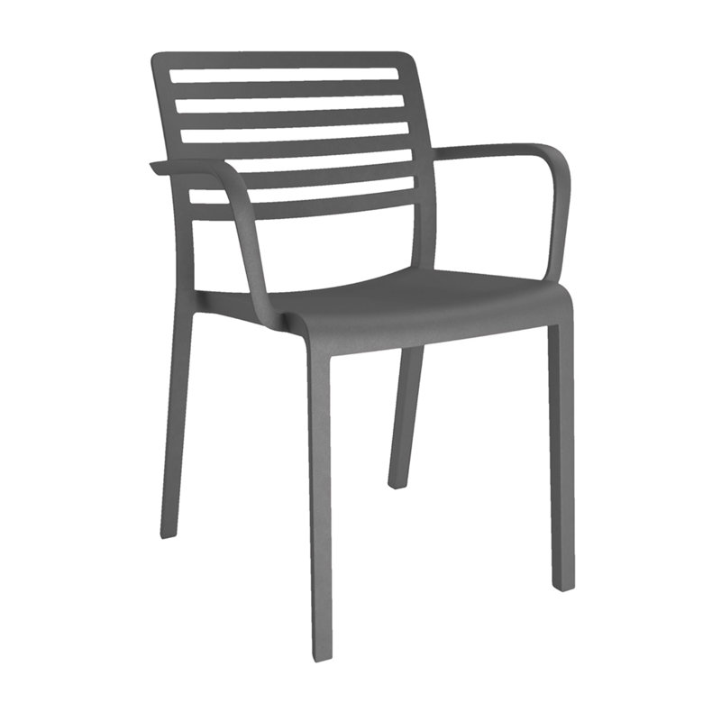 Lama Outdoor Dining Armchair, Dark Gray