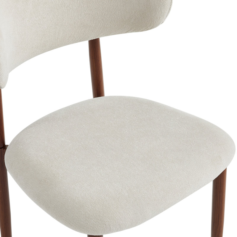Ensemble de 4 chaises de salle à manger rembourrées aspect lin, Noyer