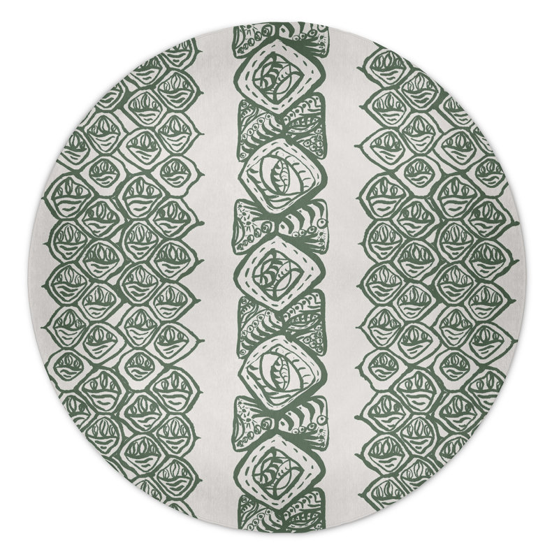 Safari Chenille Geometric Indoor Rug, Round 5'