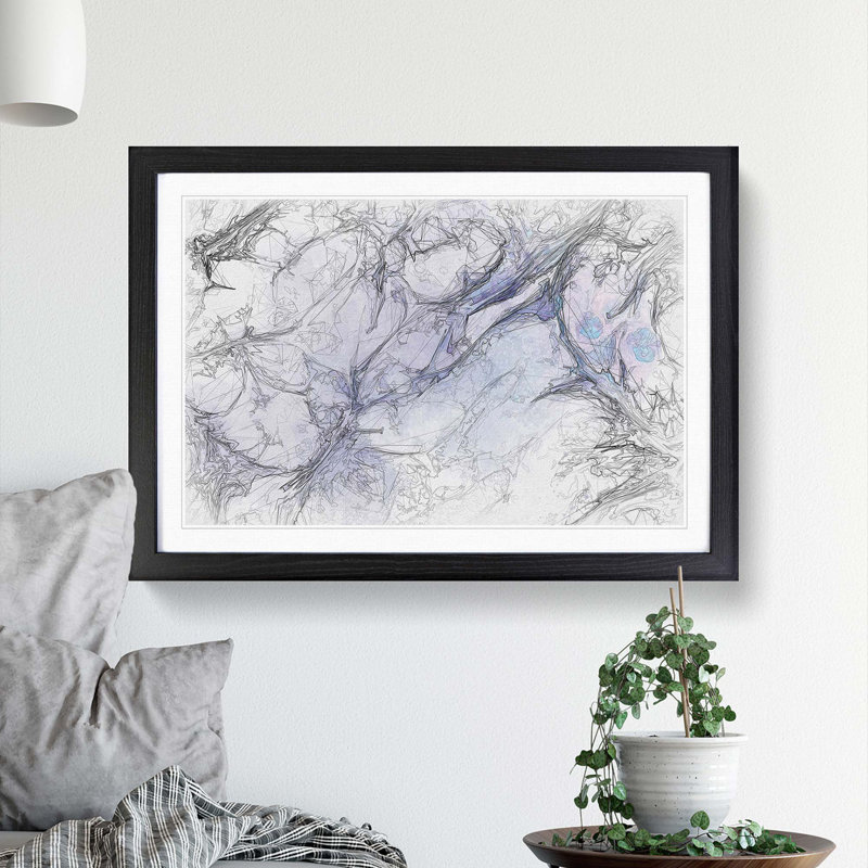 Secrets in Abstract - Picture Frame Graphic Art Print, 60cm H x 91cm W x 2cm D, Black