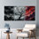 Ciel orageux foncé avec arbre nu et paysage de montagne, reproduction d'art sur toile tendue sur toile, ensemble de 3