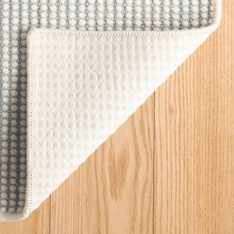 Tapis en sisal / laine tissé Pixel, Rectangle 7 pi 6 po x 9 pi 6 po, Ciel / ivoire